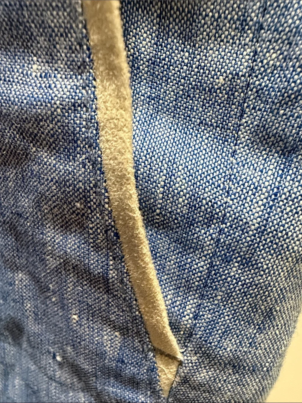 TALLIA linen Light Blue Chinos with Cream Piping